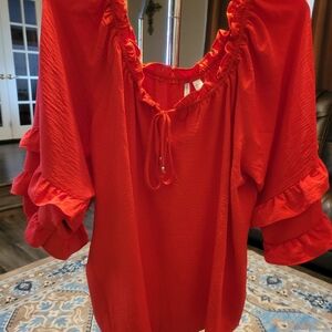 Ruffle Sleeve off Shoulder Blouse